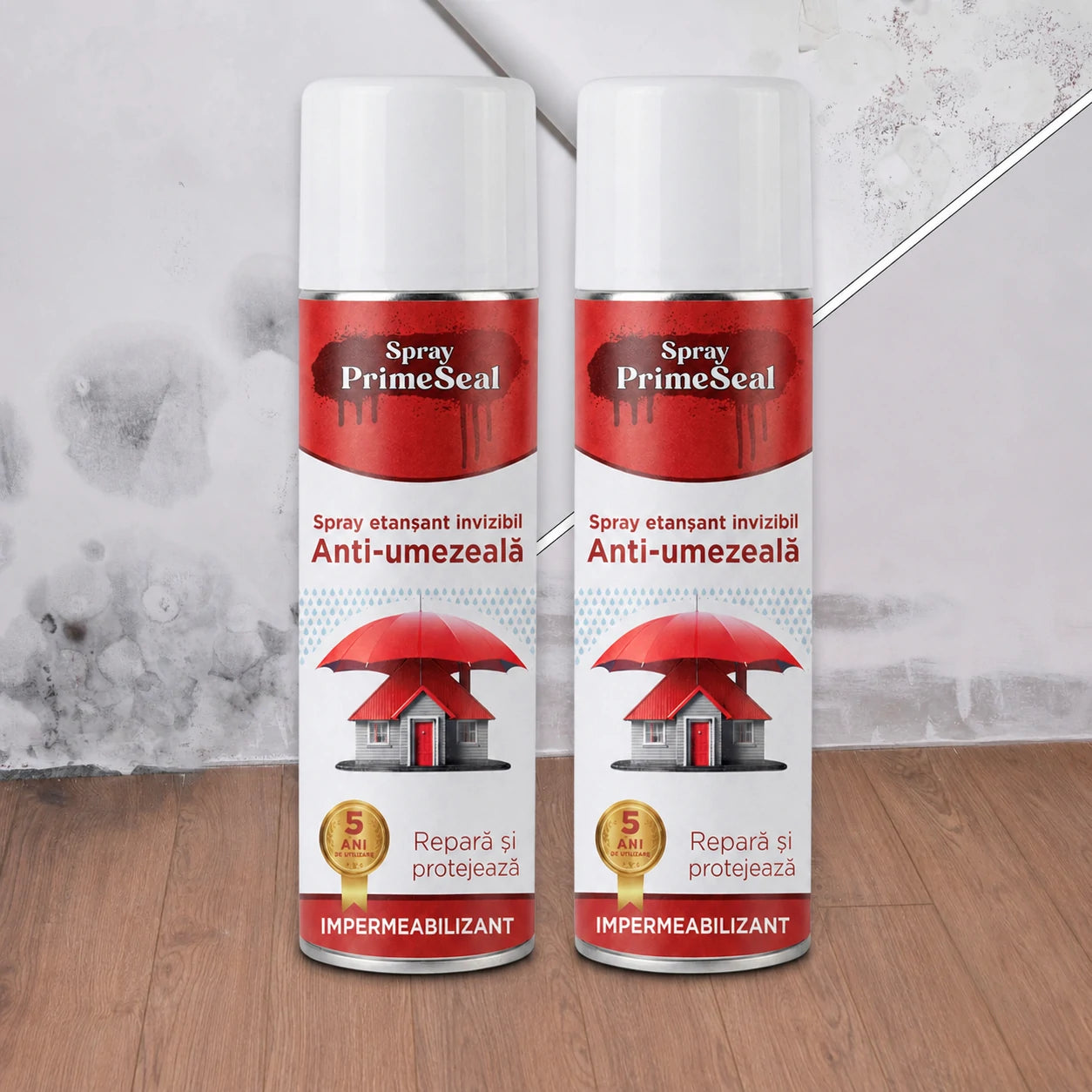 Spray PrimeSeal 450 ml – Soluție Transparentă de Hidroizolare pentru Pereți, Fisuri și Infiltrații de Apă