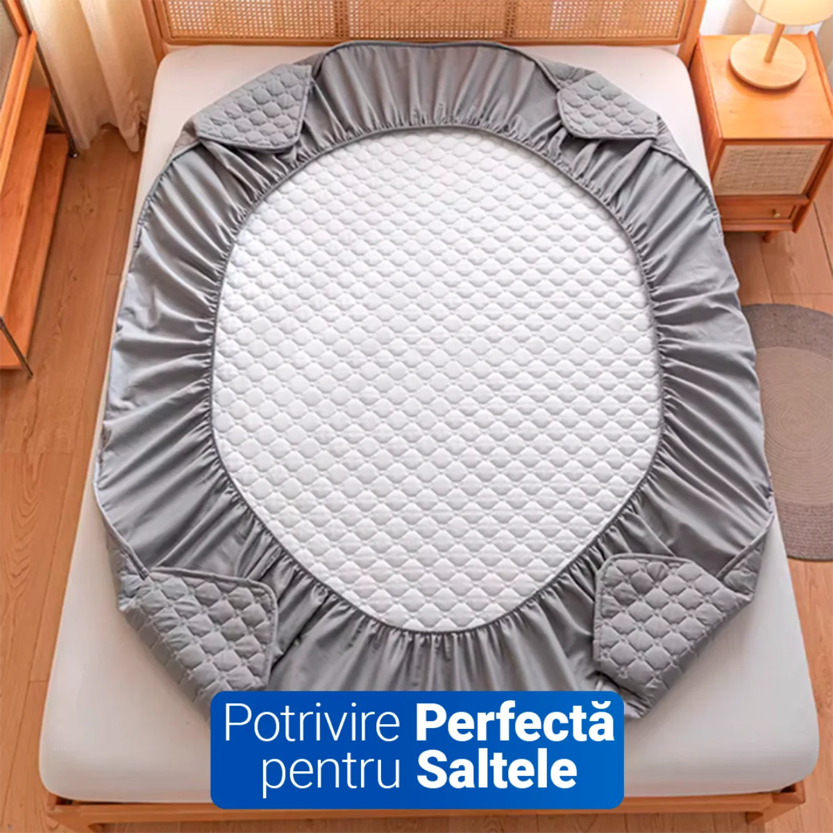 Protector de Saltea SoftRest Căptușit Antifluide + 2 Fețe de Pernă | Se Potrivește Până la 40cm | 3 Piese la Preț de 1