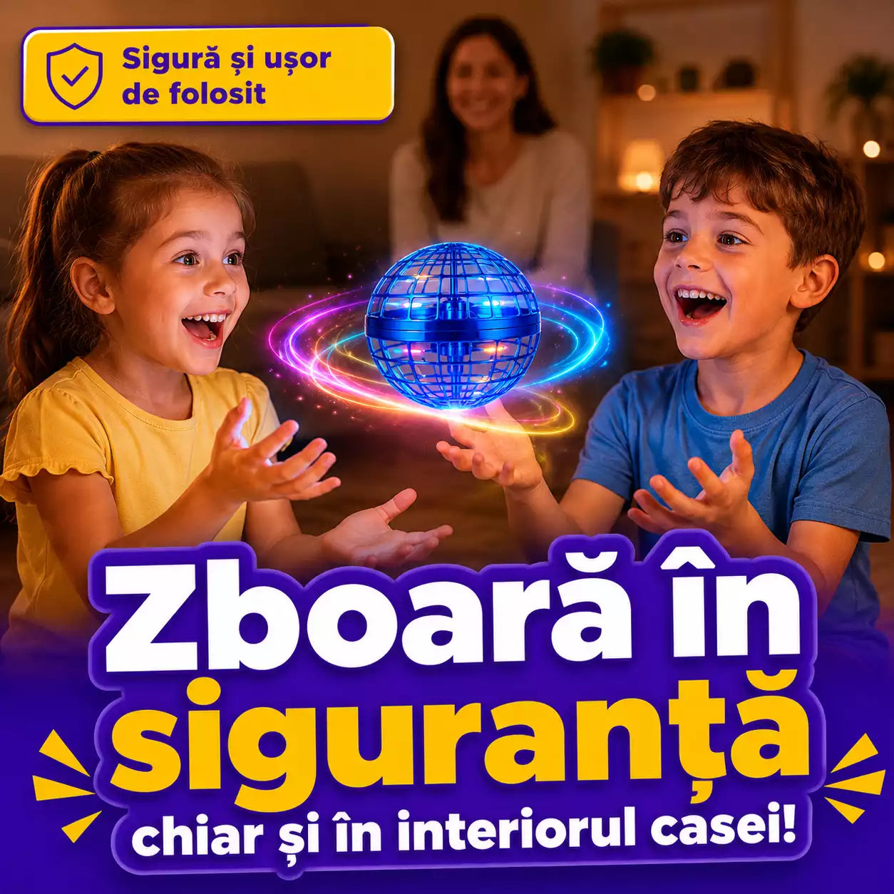 Dronă Zburătoare cu LED — Joacă Inteligentă Fără Ecran