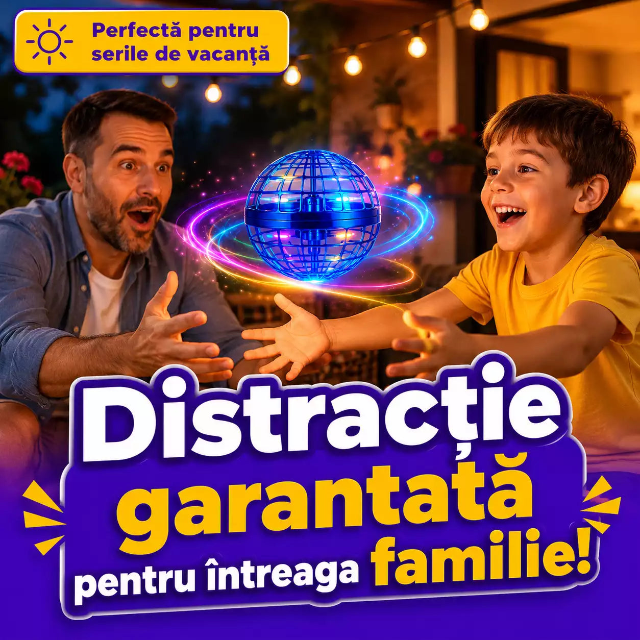 Dronă Zburătoare cu LED — Joacă Inteligentă Fără Ecran