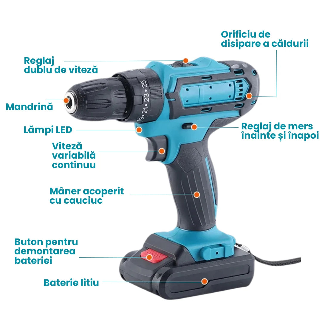 Set Bormașină cu Acumulator - PowerPro