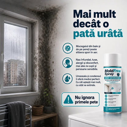 MoldFree Spray 400ml – Spray pentru Îndepărtarea Mucegaiului de pe Suprafețe