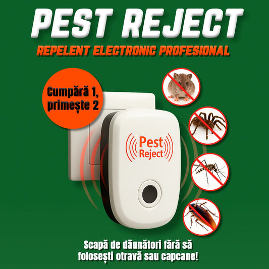 Pest Reject Electric 200 m² – Acțiune invizibilă împotriva dăunătorilor 24 h – Gândaci, șobolani și păianjeni – Ofertă: Primești 2, plătești 1