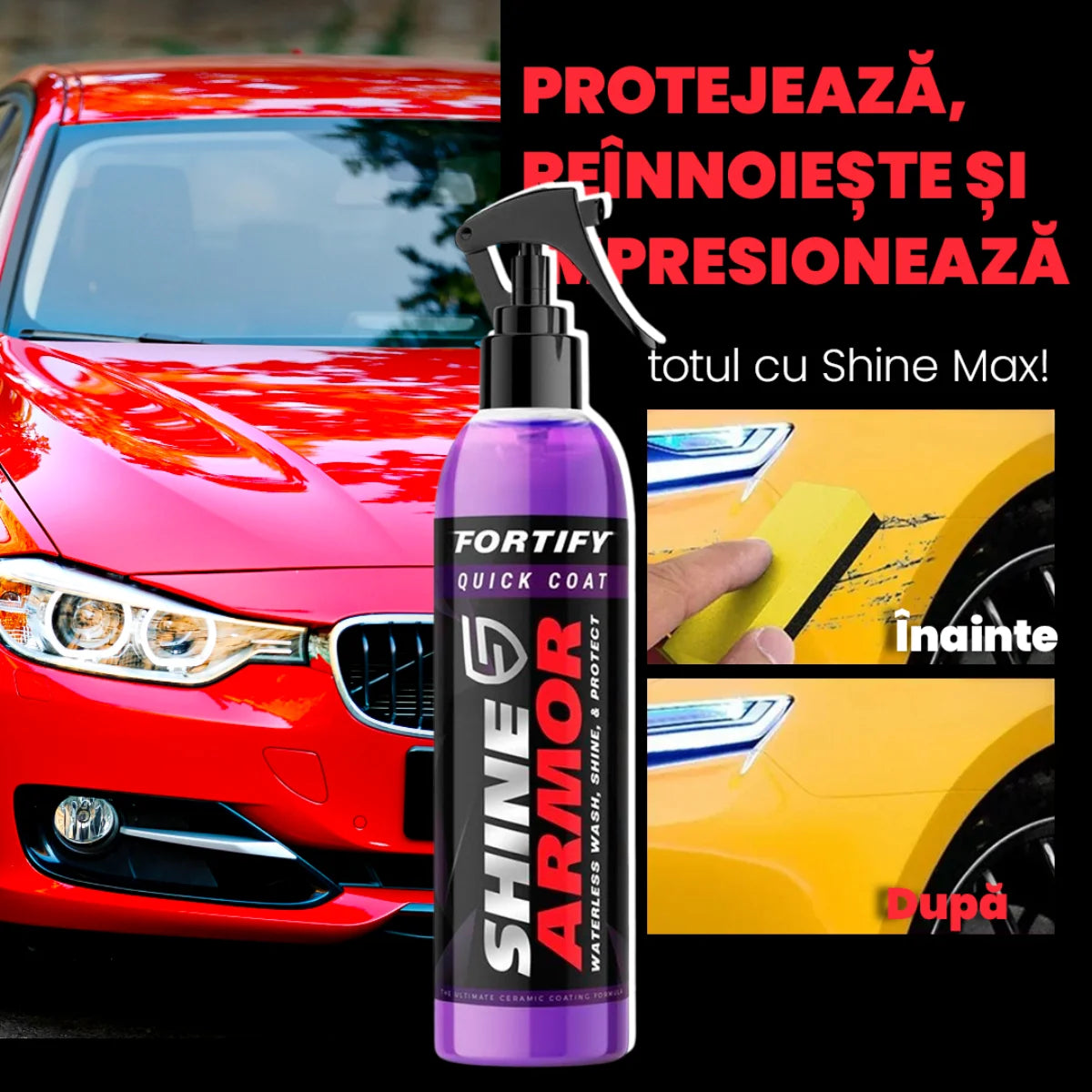 Spray Shine Max 235ml - Redă Strălucirea Mașinii Tale în Câteva Minute!