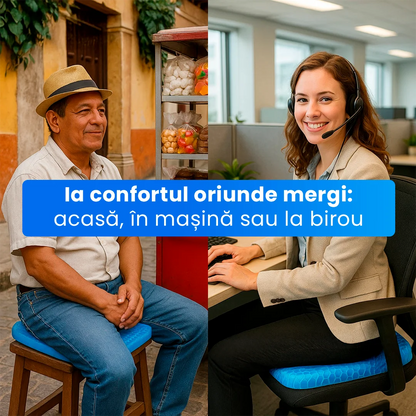 Pernă Ortopedică cu Gel SitWell – Îmbunătățește Postura și Oferă Confort la Birou sau în Mașină