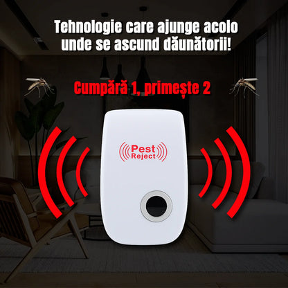 Pest Reject Electric 200 m² – Acțiune invizibilă împotriva dăunătorilor 24 h – Gândaci, șobolani și păianjeni – Ofertă: Primești 2, plătești 1