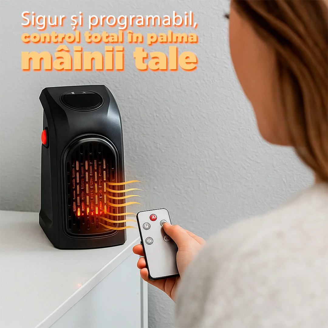 Încălzitor Portabil MiniTherm Pro 400W 110V – Silențios și Economic