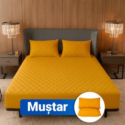 SoftRest - Protector de Saltea Premium cu Microfibră Respirabilă + 2 Fețe | Pentru Saltele Înalte Până la 40cm | Ofertă Specială