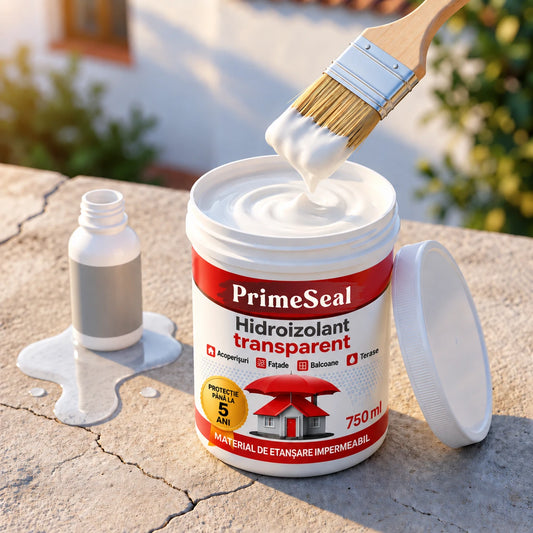 PrimeSeal – Hidroizolație Transparentă Anti-Infiltrații și Anti-Mucegai cu Protecție de până la 5 Ani