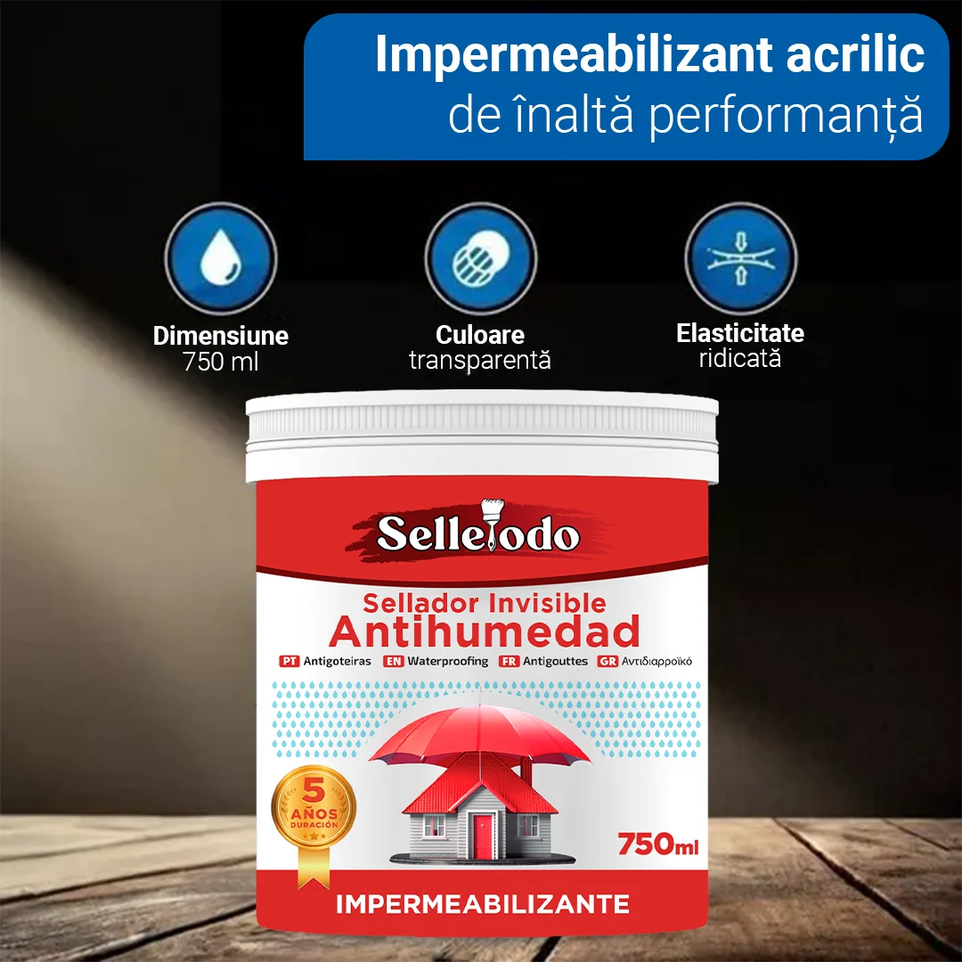 Impermeabilizant EtanșeazăTot 750g – Etanșare Instantanee Împotriva Infiltrațiilor și Umezelii | Utilizare Interioară și Exterioară