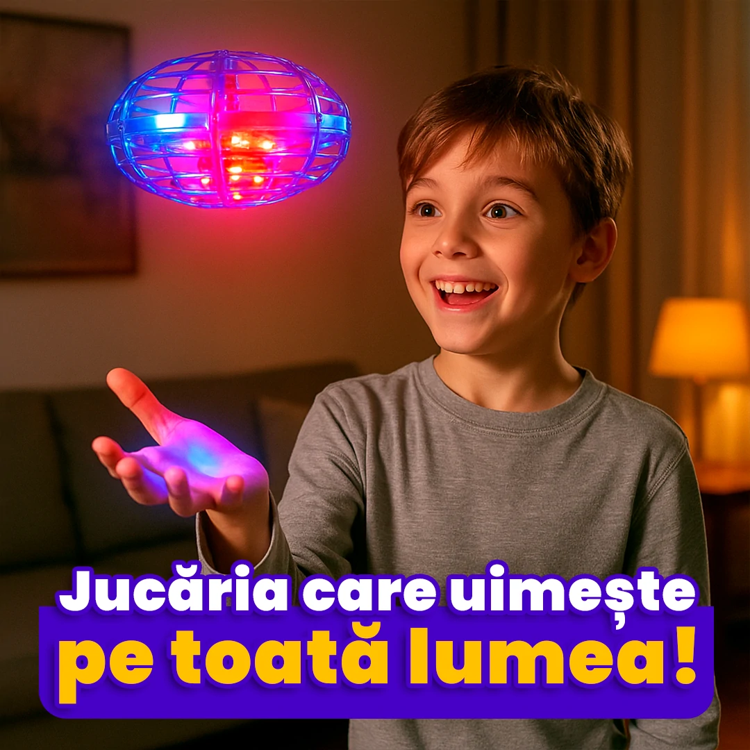SpinNova – Drone Zburător cu LED și Control prin Senzor de Mișcare